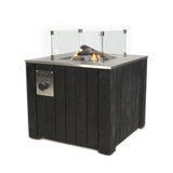 Black firepit with firewood outer