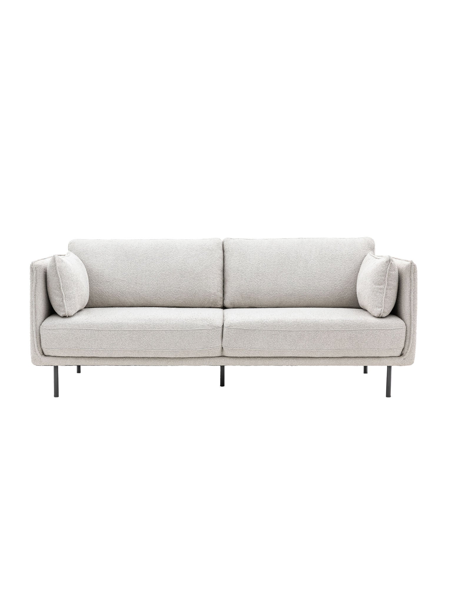 3 seater upholstered sofa with black legs