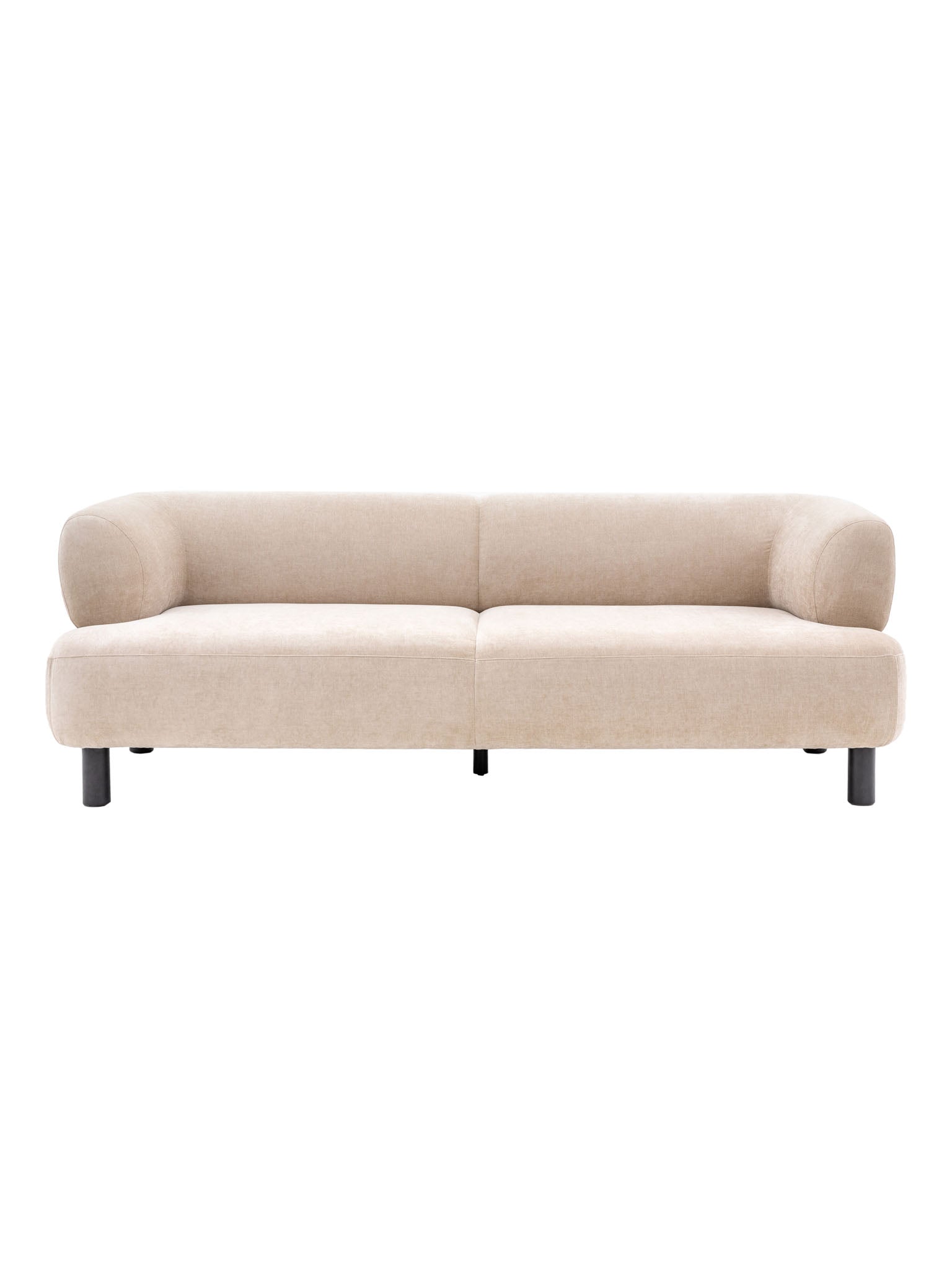 Modern 3 seater sofa in cream with black legs