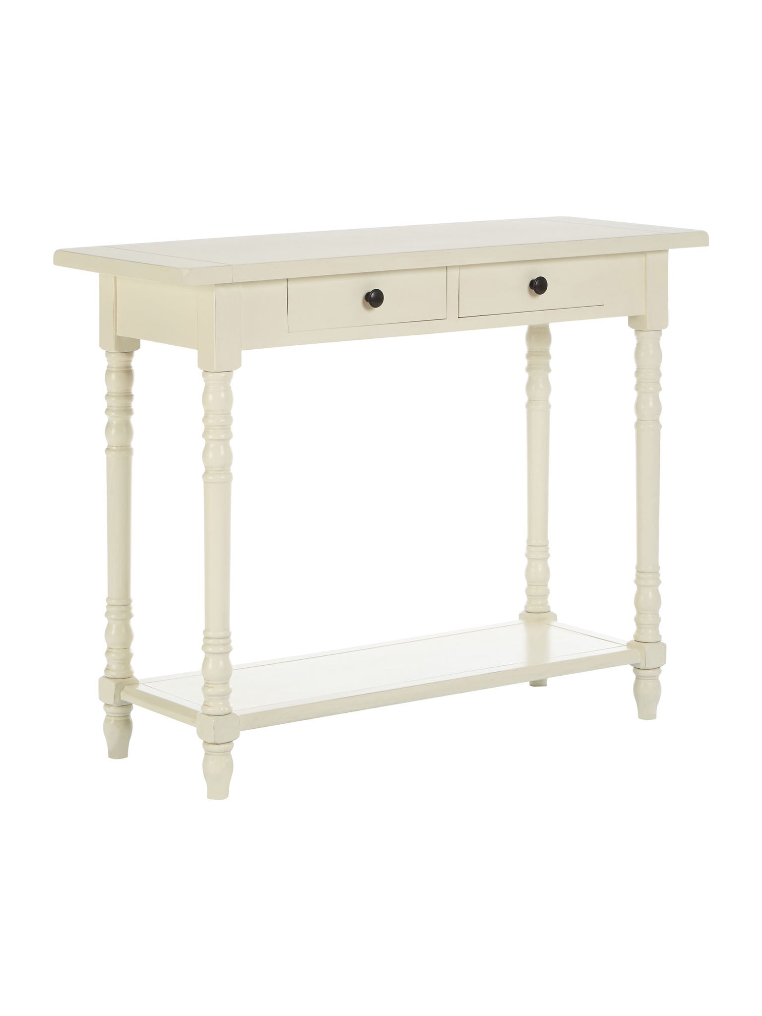 Two Drawer White Console Table