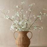 Elara Vase and Faux Wild Cherry Stem Arrangement
