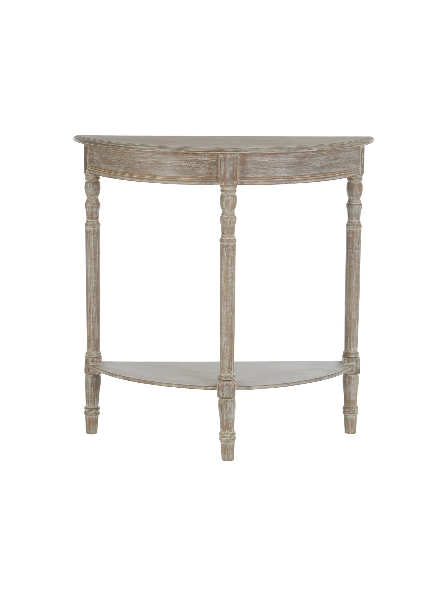 Natural pine wood round console table