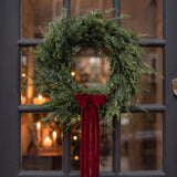 Christmas Wreath Kit - Juniper & Frayed Velvet Ribbon