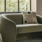 RETRO CURVED SOFA IN MOSS GREEN