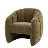 Moss green tub chair with curved sides
