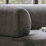 Modern grey 3 seater sofa with smooth backrest