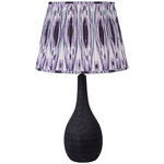 Ivana Black Engraved Wood Bottle Table Lamp