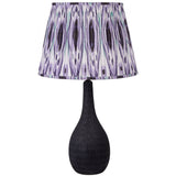 Ivana Black Engraved Wood Bottle Table Lamp