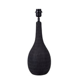 Ivana Black Engraved Wood Bottle Table Lamp