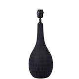 Ivana Black Engraved Wood Bottle Table Lamp