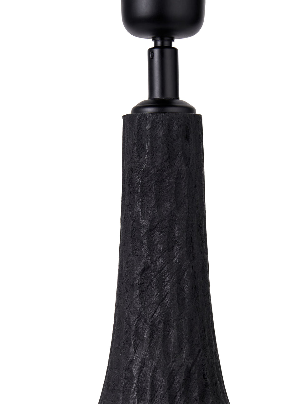 Ivana Black Engraved Wood Bottle Table Lamp