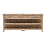 Pine kitchen Island with marble top