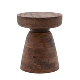 Brown drum shape table in mango wood