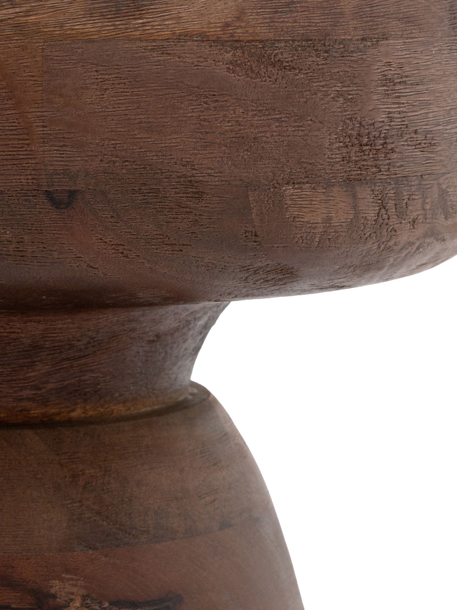 Brown drum shape table in mango wood