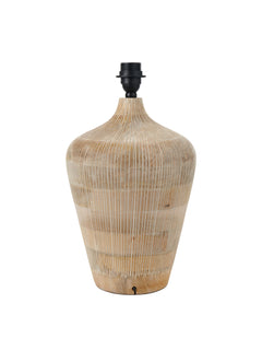 Amed White Wash Textured Wood Table Lamp