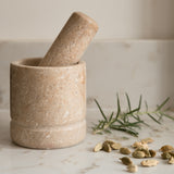 Fawn Marble Mortar and Pestle