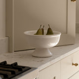 White Ceramic Pedestal Bowl