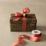 Red and Cream Gingham Ribbon 5m