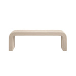 curved boucle fabric bench