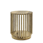 Acacia Wood Slatted Side Table