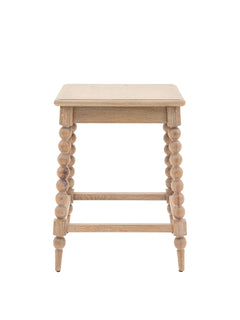 Oak and lime wash bobble leg side table