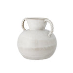white braided handled urn vase