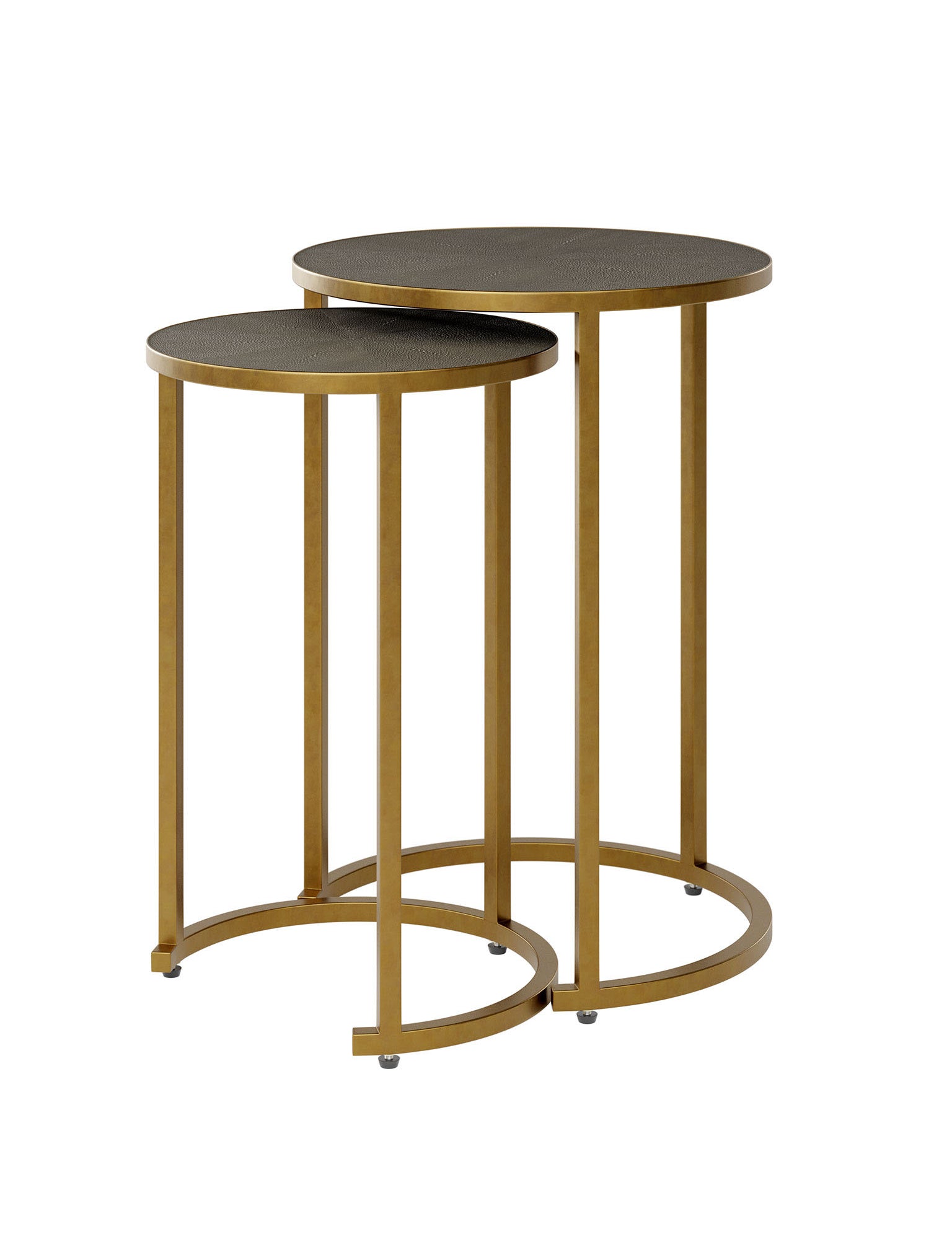 Two Piece Nest Table in Grey Shagreen