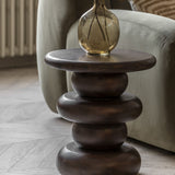 Mango wood scala side table