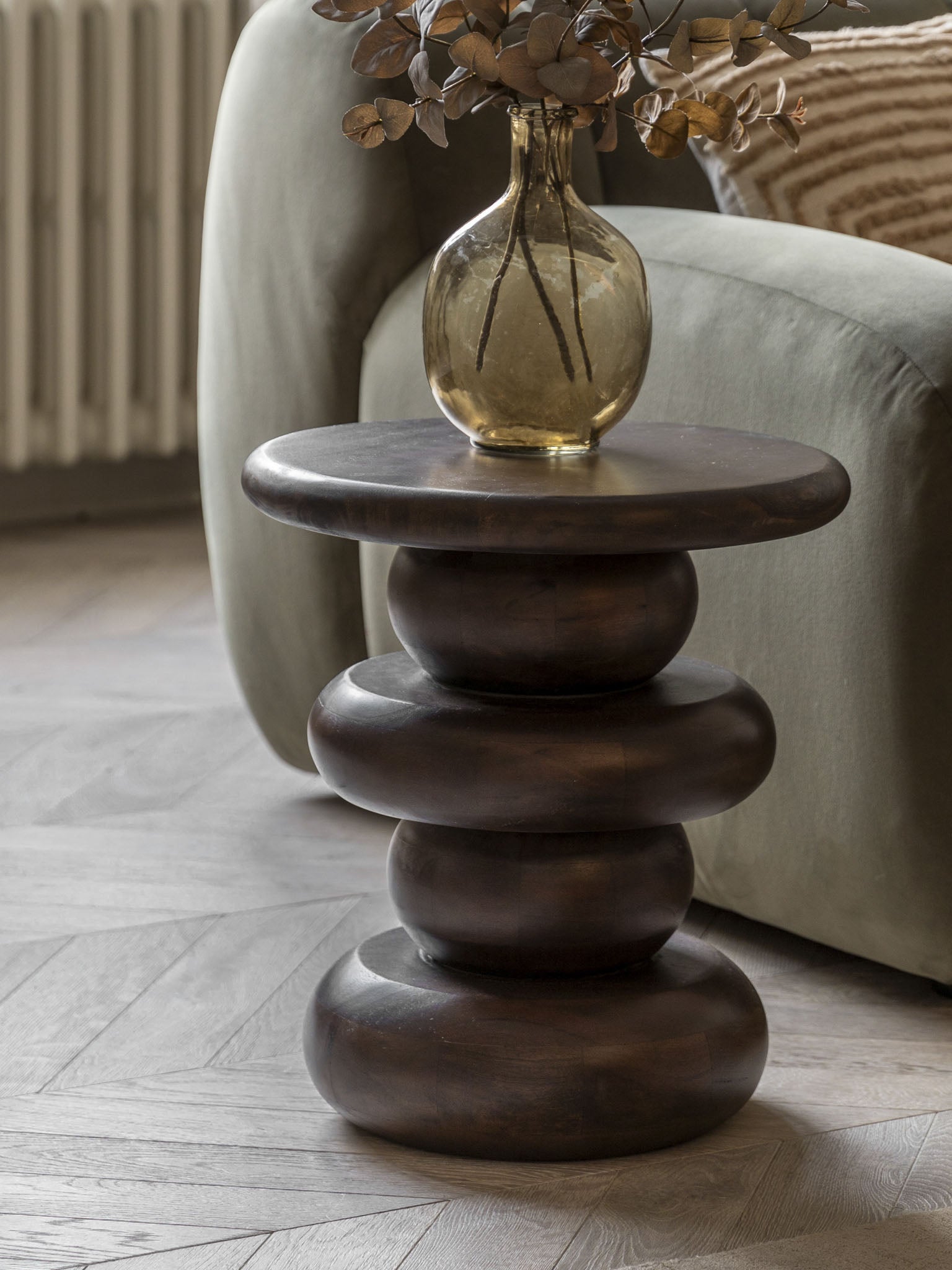 Mango wood scala side table