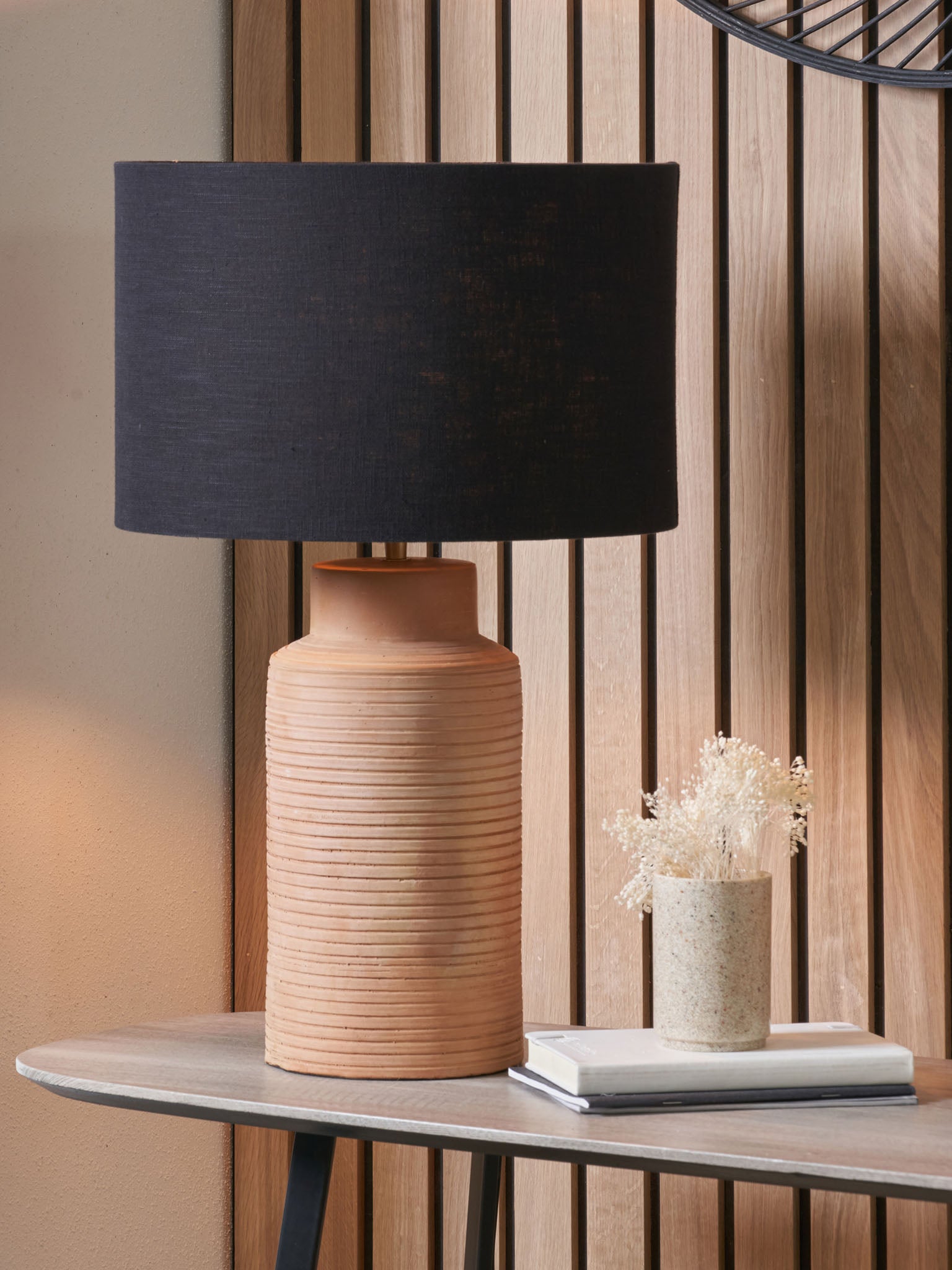 Siesta Natural Tall Ribbed Terracotta Table Lamp