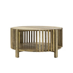 Wooden slatted coffee table
