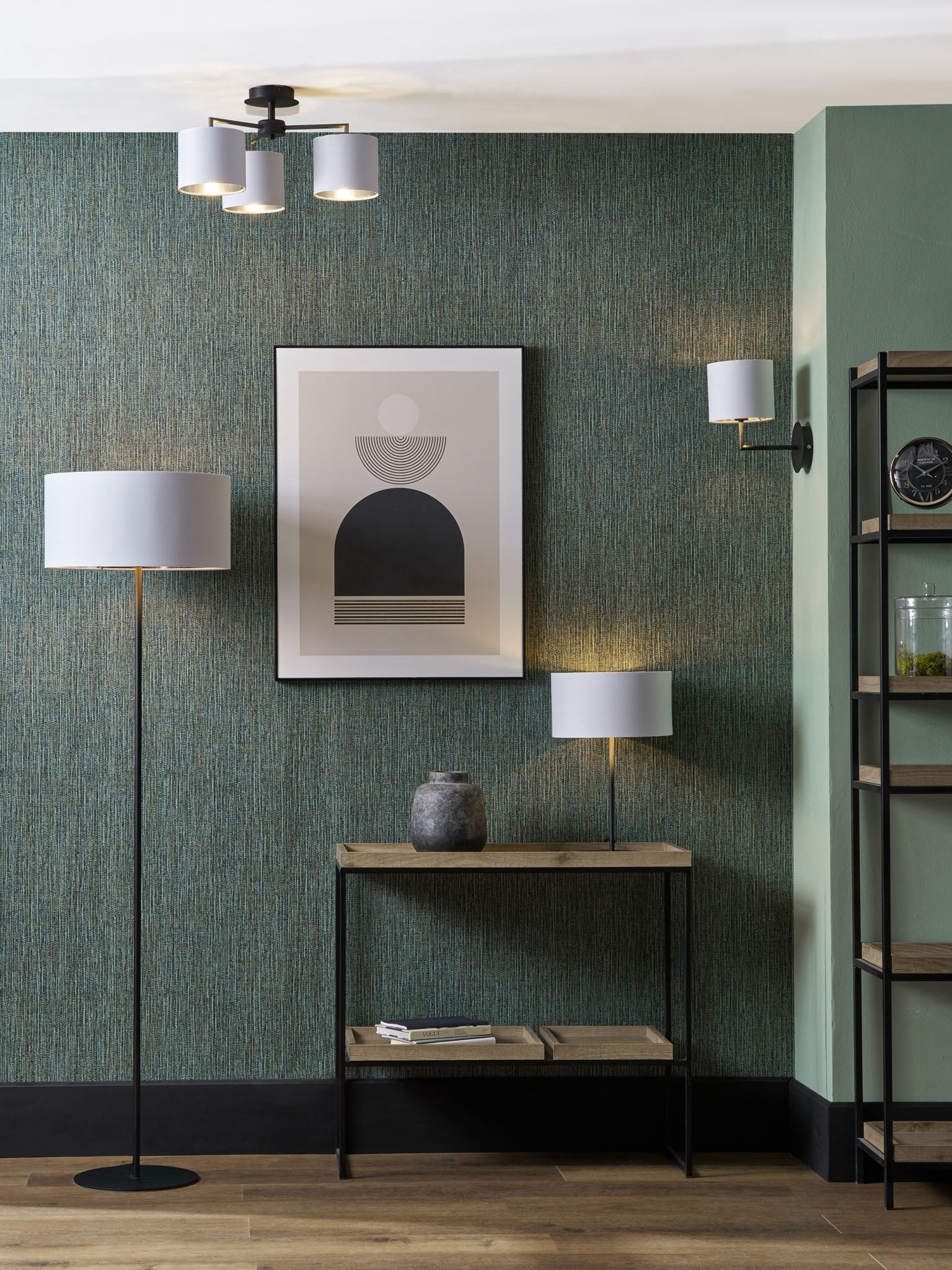 Erin Matt Black & Ivory Wall Light