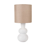 Curved ceramic bottle design table lamp base. 