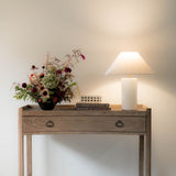 wooden curved front console table