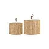 Bamboo Lidded Round Boxes Set of 2
