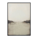 Vedruna Grey and White Abstract Canvas with Black Frame