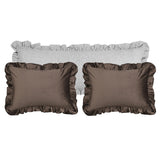 Nora Ruffle Black and White Stripe Bolster Bed Set