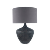 Manilla Grooved Black Wood Lamp