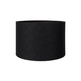 Black Self Lined Linen Drum Shade