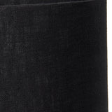 Black Self Lined Linen Drum Shade