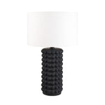 black bobble table lamp with white shade