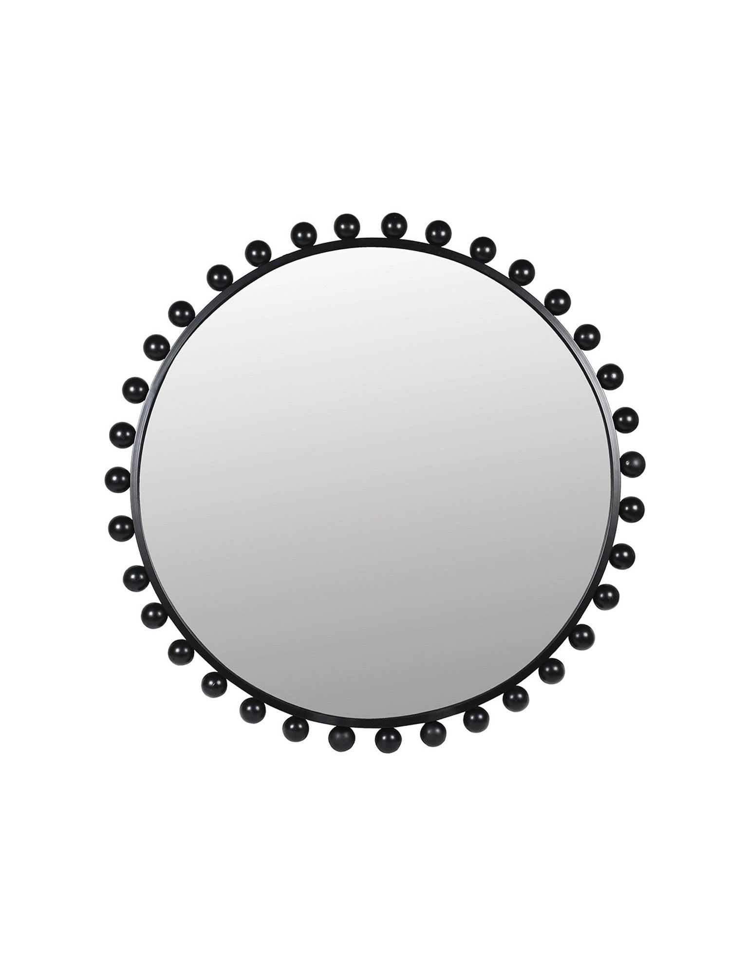black bobble round mirror