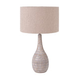 Ivana Grey Engraved Wood Bottle Table Lamp