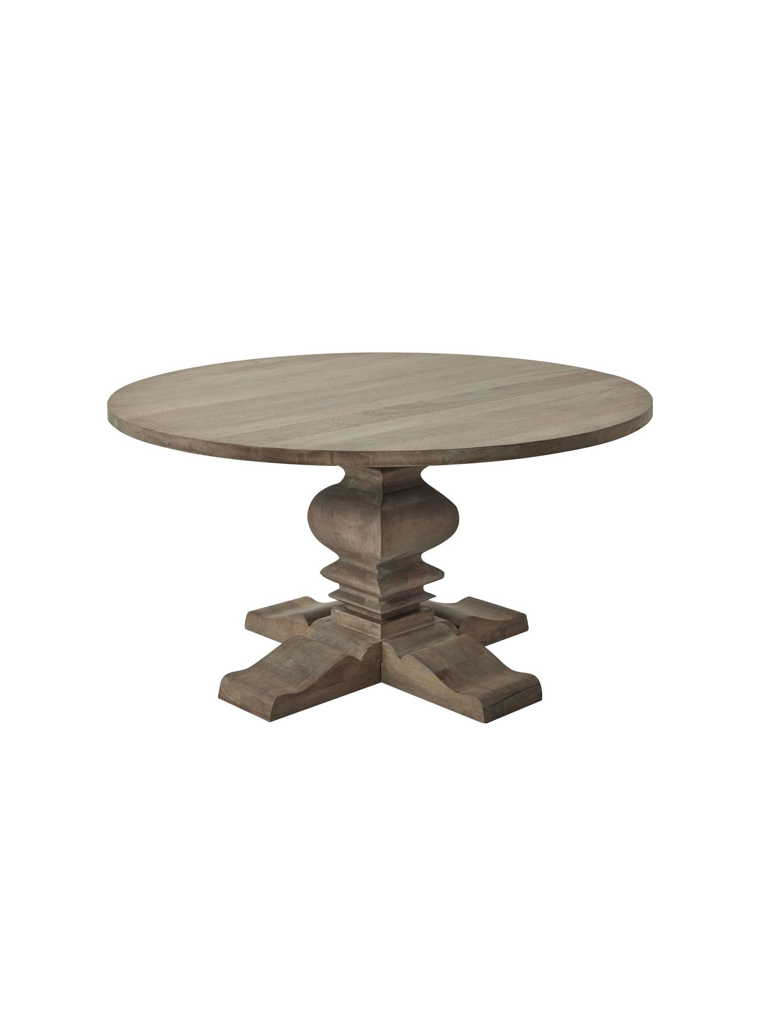 bleached wood round dining table