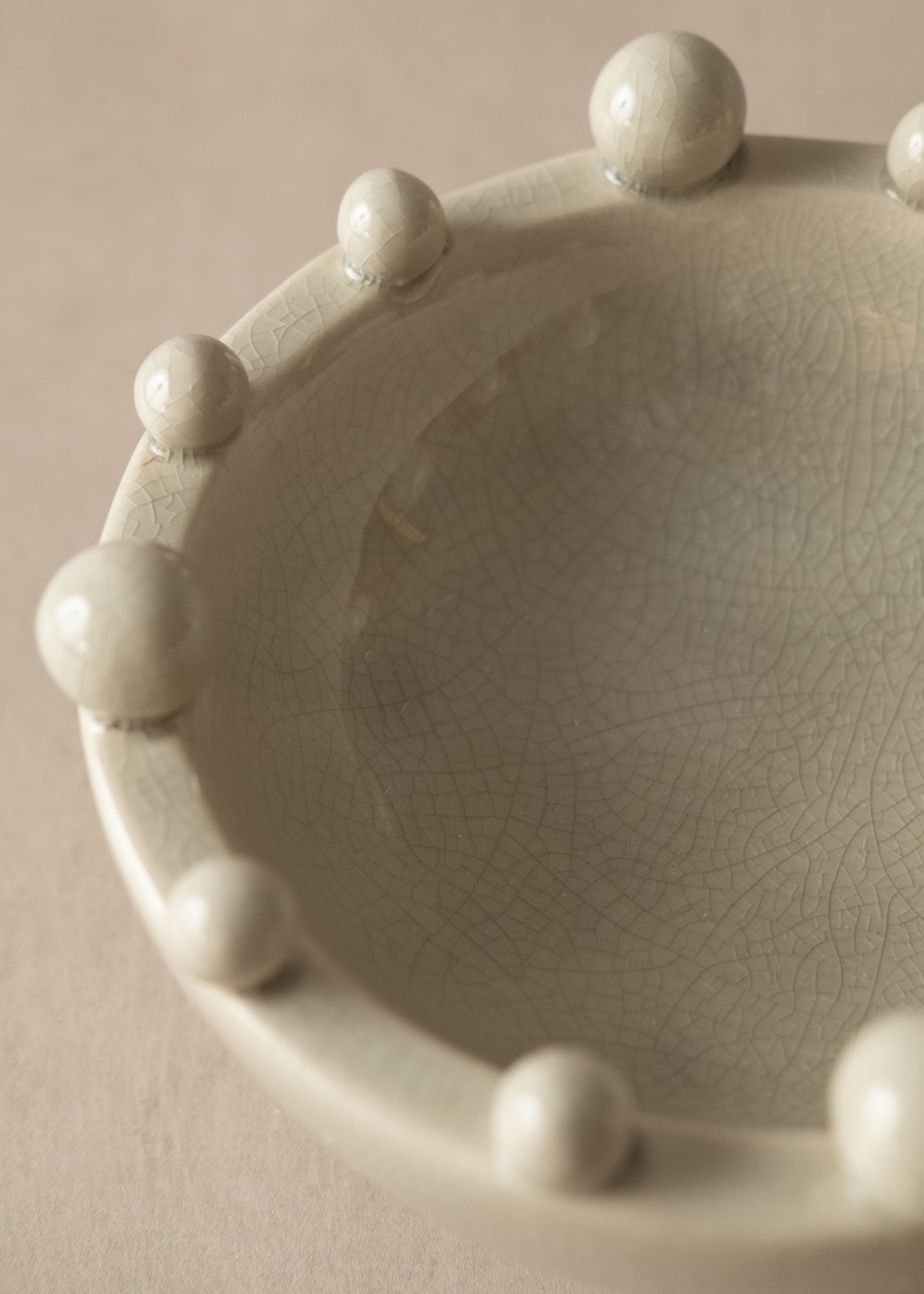 eramic bowl with bobbles