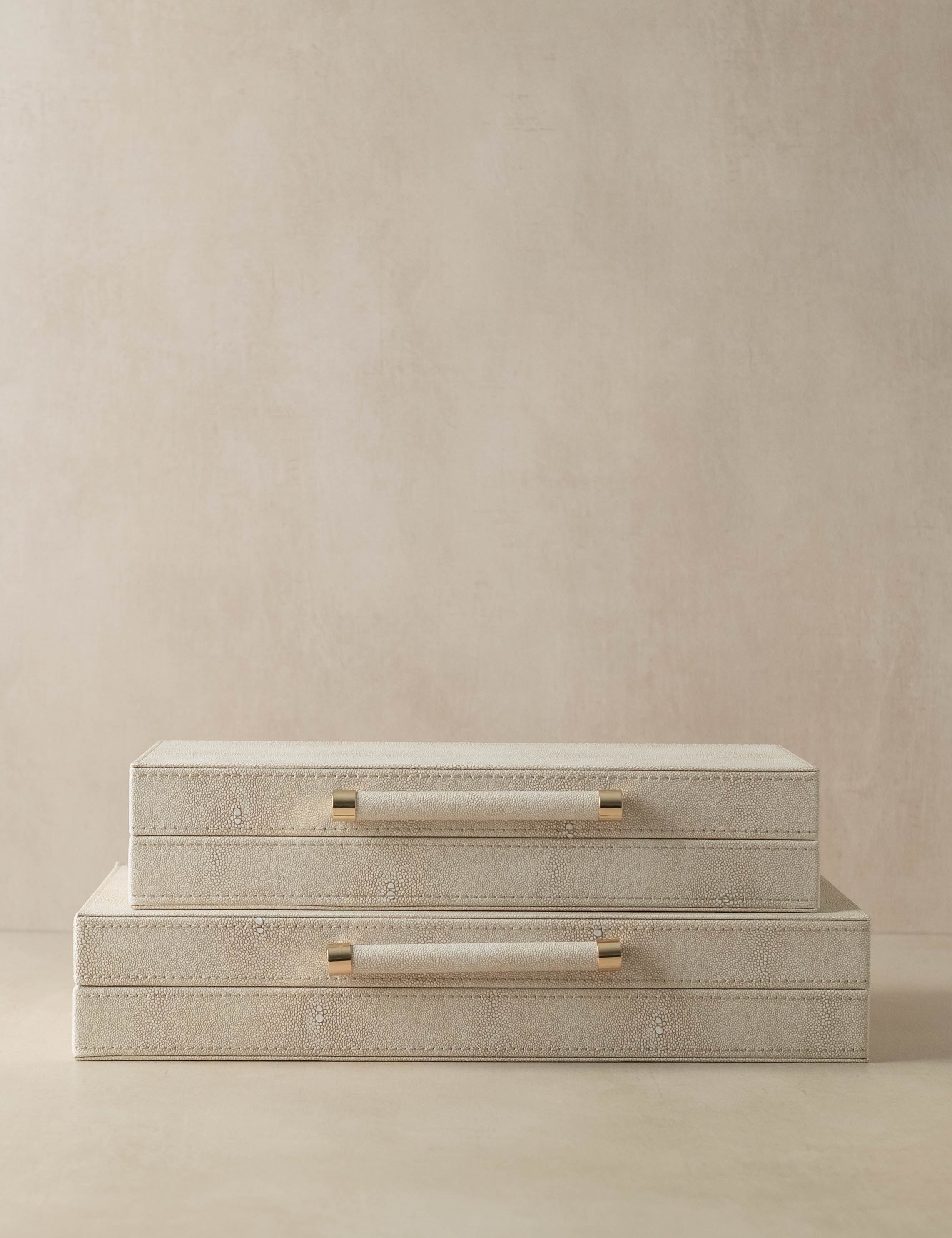 Faux shagreen boxes