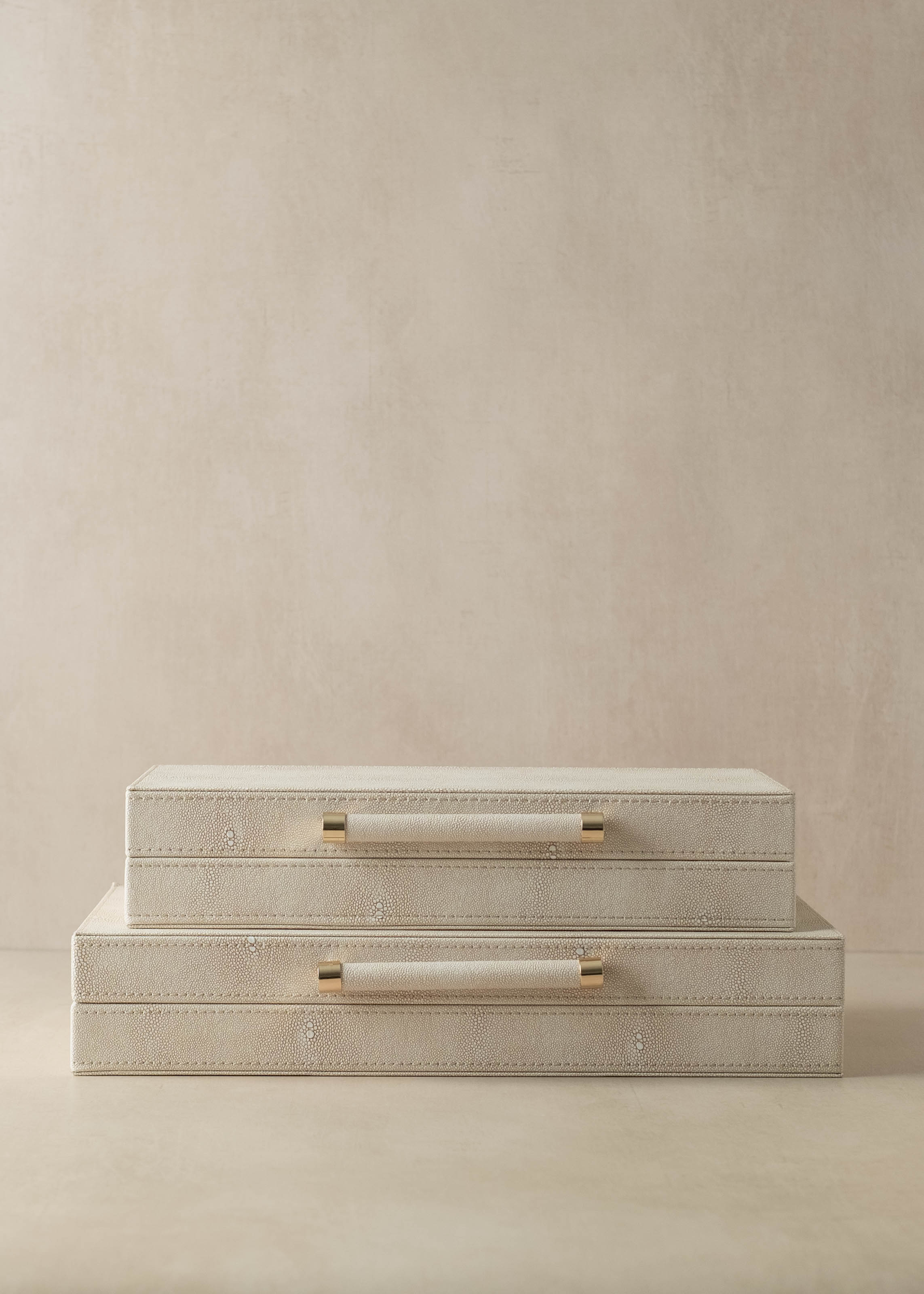 Faux shagreen boxes