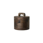 dark wooden jar with lid