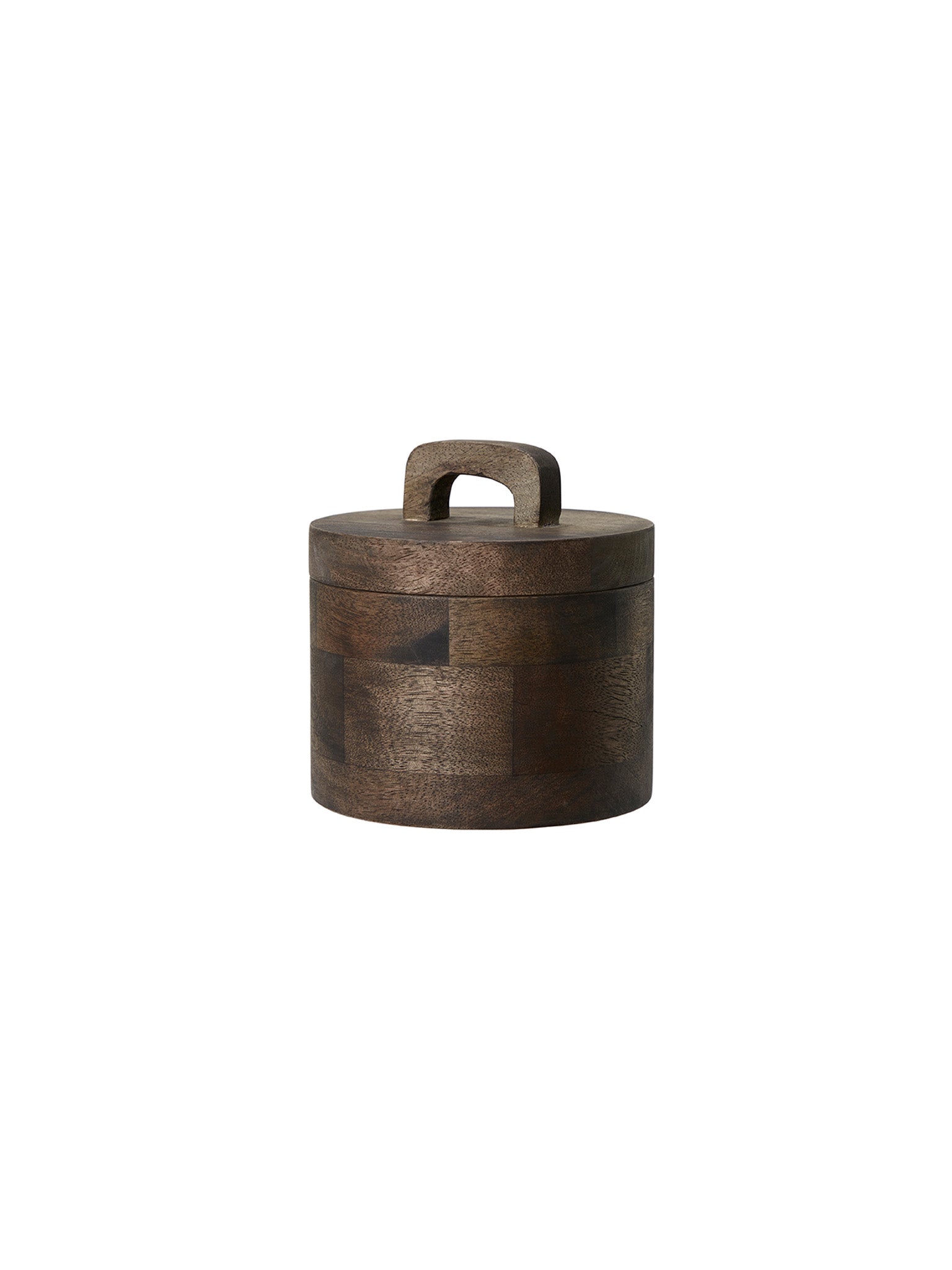 dark wooden jar with lid