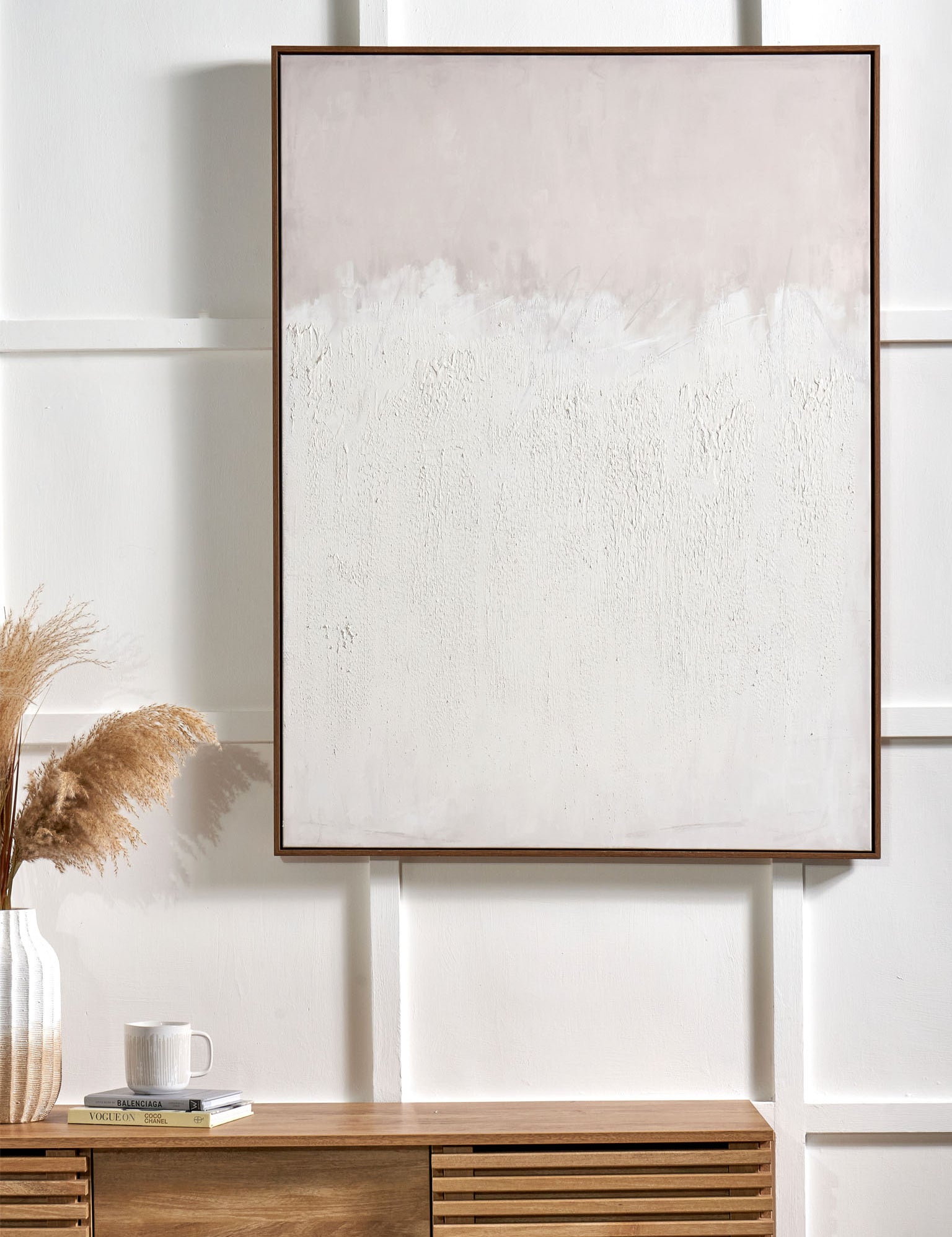 natural canvas with wooden frame